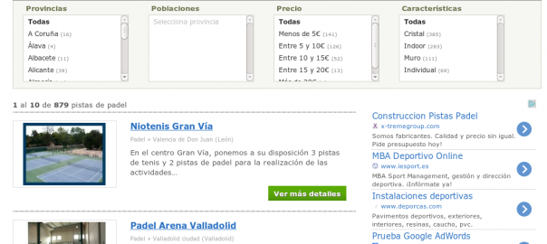 ¿Como encontrar pistas de pádel en mi localidad?