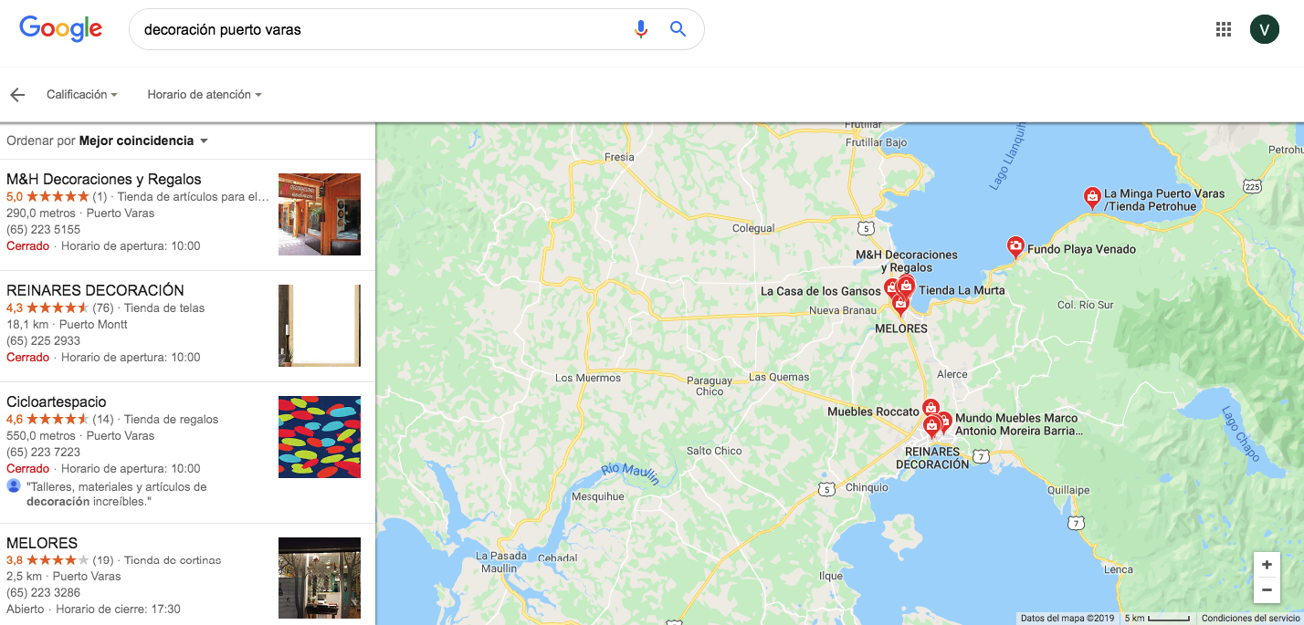 Búsquedas localizadas en Google